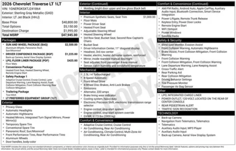 Photos of 2026 Chevrolet Traverse LT for sale in Tulsa, OK at Jim Norton T-Town Chevrolet