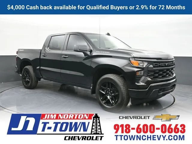 Black 2026 Chevrolet Silverado 1500 Custom for sale in Tulsa, OK