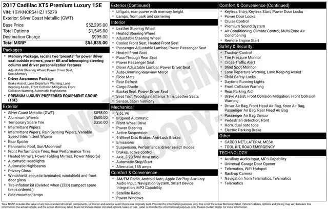 2017 Cadillac XT5 Premium Luxury for sale in Tulsa, OK