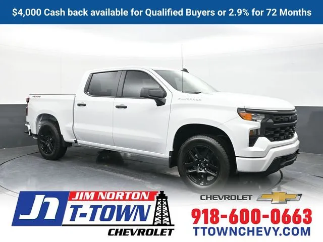 White 2026 Chevrolet Silverado 1500 Custom for sale in Tulsa, OK
