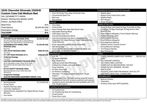 Photos of 2026 Chevrolet Silverado 2500HD Custom for sale in Tulsa, OK at Jim Norton T-Town Chevrolet