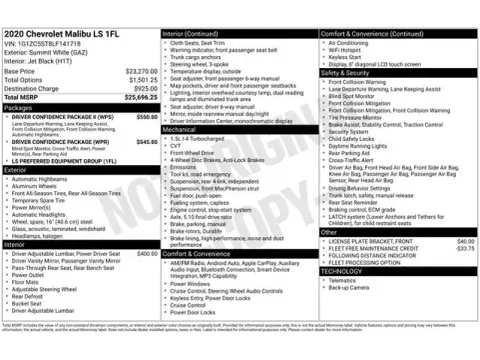 Another view of 2020 Chevrolet Malibu LS for sale in Tulsa, OK at Jim Norton T-Town Chevrolet