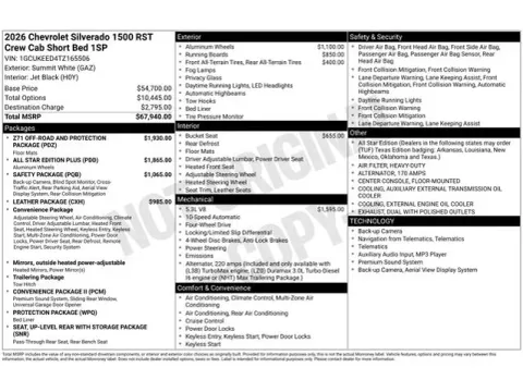 Photos of 2026 Chevrolet Silverado 1500 RST for sale in Tulsa, OK at Jim Norton T-Town Chevrolet