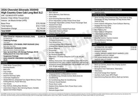 Photos of 2026 Chevrolet Silverado 3500HD High Country for sale in Tulsa, OK at Jim Norton T-Town Chevrolet