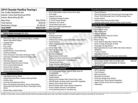 Another view of 2019 Chrysler Pacifica Touring L for sale in Tulsa, OK at Jim Norton T-Town Chevrolet