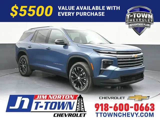 Blue 2026 Chevrolet Traverse LT for sale in Tulsa, OK