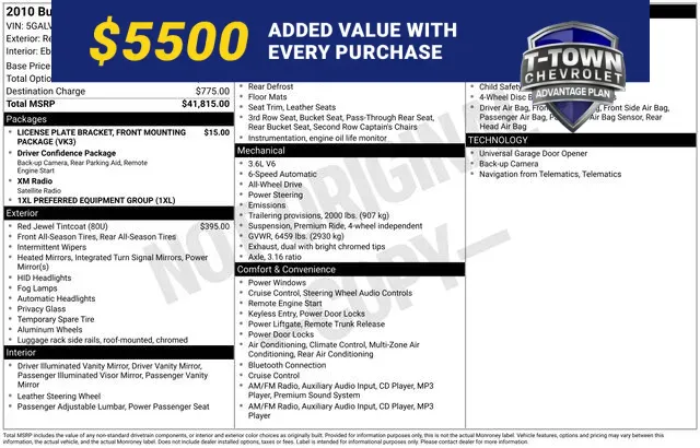 Red 2010 Buick Enclave CXL for sale in Tulsa, OK