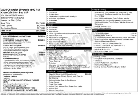Photos of 2026 Chevrolet Silverado 1500 RST for sale in Tulsa, OK at Jim Norton T-Town Chevrolet