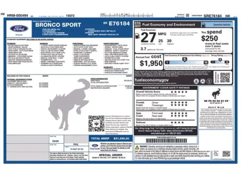 Another view of 2025 Ford Bronco Sport Big Bend for sale in Tulsa, OK at Jim Norton T-Town Chevrolet