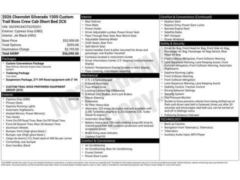 Photos of 2026 Chevrolet Silverado 1500 Custom Trail Boss for sale in Tulsa, OK at Jim Norton T-Town Chevrolet