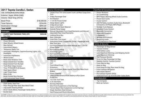 Another view of 2017 Toyota Corolla L for sale in Tulsa, OK at Jim Norton T-Town Chevrolet