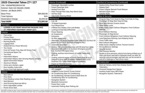 Another view of 2025 Chevrolet Tahoe Z71 for sale in Tulsa, OK at Jim Norton T-Town Chevrolet