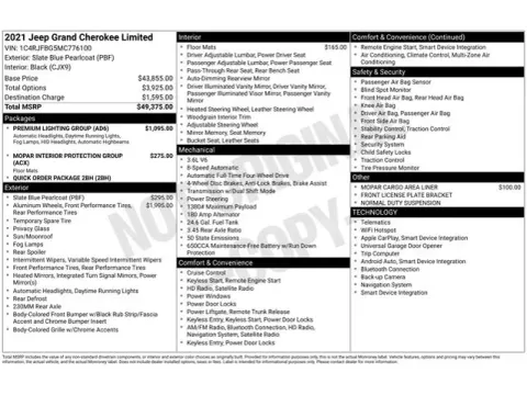 Another view of 2021 Jeep Grand Cherokee Limited for sale in Tulsa, OK at Jim Norton T-Town Chevrolet