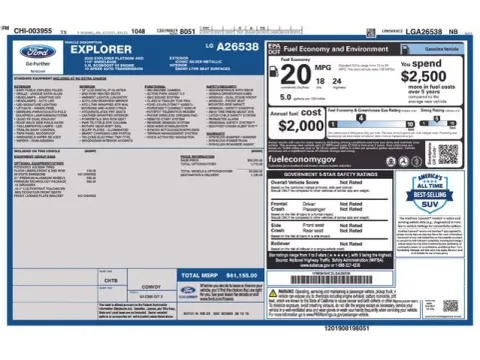 Another view of 2020 Ford Explorer Platinum for sale in Tulsa, OK at Jim Norton T-Town Chevrolet