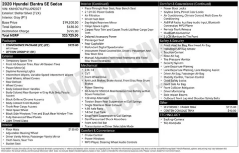 Another view of 2020 Hyundai Elantra SE for sale in Tulsa, OK at Jim Norton T-Town Chevrolet