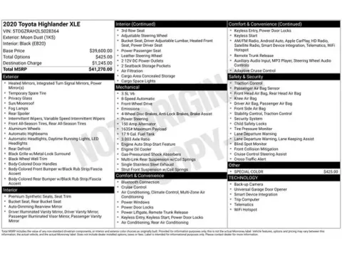 Another view of 2020 Toyota Highlander XLE for sale in Tulsa, OK at Jim Norton T-Town Chevrolet