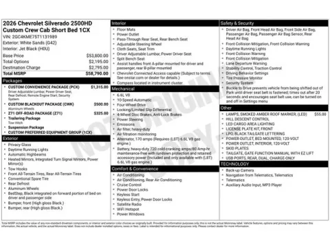 Photos of 2026 Chevrolet Silverado 2500HD Custom for sale in Tulsa, OK at Jim Norton T-Town Chevrolet