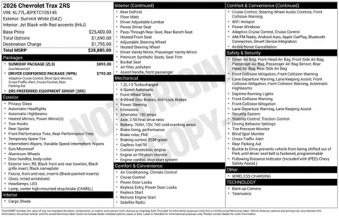 Photos of 2026 Chevrolet Trax 2RS for sale in Tulsa, OK at Jim Norton T-Town Chevrolet