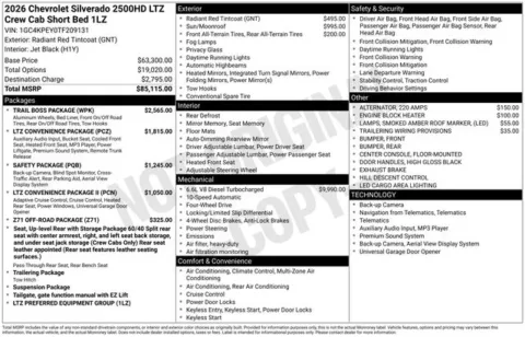 Photos of 2026 Chevrolet Silverado 2500HD LTZ for sale in Tulsa, OK at Jim Norton T-Town Chevrolet