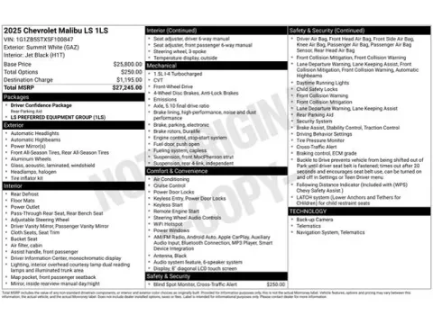 Another view of 2025 Chevrolet Malibu LS for sale in Tulsa, OK at Jim Norton T-Town Chevrolet