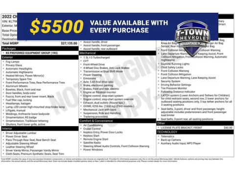 Black 2022 Chevrolet TrailBlazer RS for sale in Tulsa, OK