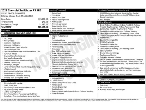 Another view of 2022 Chevrolet TrailBlazer RS for sale in Tulsa, OK at Jim Norton T-Town Chevrolet