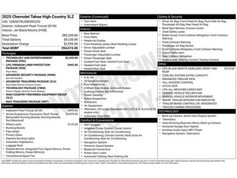 Another view of 2025 Chevrolet Tahoe High Country for sale in Tulsa, OK at Jim Norton T-Town Chevrolet