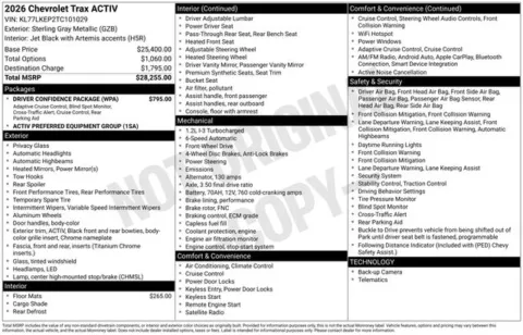 Photos of 2026 Chevrolet Trax ACTIV for sale in Tulsa, OK at Jim Norton T-Town Chevrolet