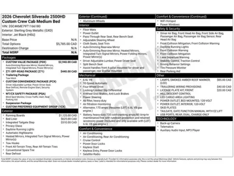 Photos of 2026 Chevrolet Silverado 2500HD Custom for sale in Tulsa, OK at Jim Norton T-Town Chevrolet