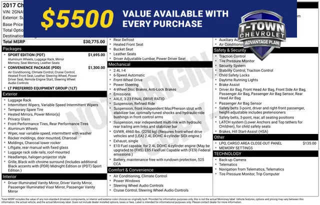 White 2017 Chevrolet Equinox LT for sale in Tulsa, OK