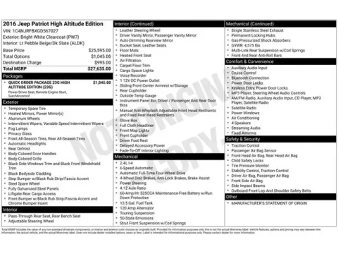 Photos of 2016 Jeep Patriot High Altitude for sale in Tulsa, OK at Jim Norton T-Town Chevrolet