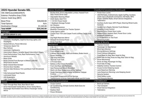 Another view of 2025 Hyundai Sonata SEL for sale in Tulsa, OK at Jim Norton T-Town Chevrolet
