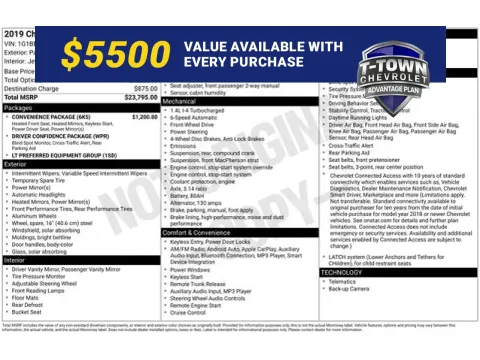 Blue 2019 Chevrolet Cruze LT for sale in Tulsa, OK