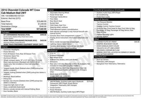 Red 2016 Chevrolet Colorado Work Truck for sale in Tulsa, OK