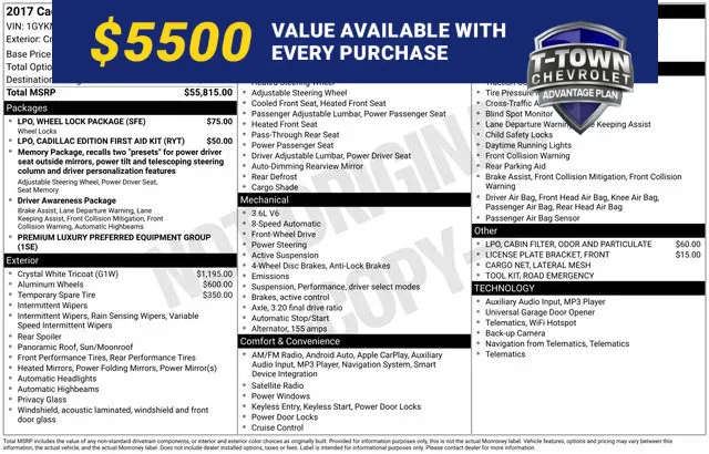 White 2017 Cadillac XT5 Premium Luxury for sale in Tulsa, OK