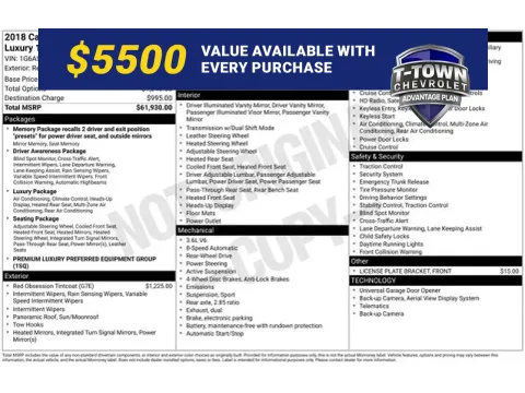 Red 2018 Cadillac CTS 3.6L Premium for sale in Tulsa, OK