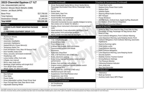 Black 2023 Chevrolet Equinox LT for sale in Tulsa, OK