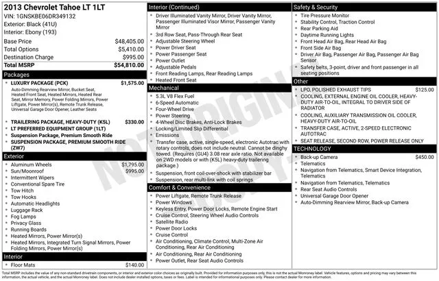 Black 2013 Chevrolet Tahoe LT for sale in Tulsa, OK