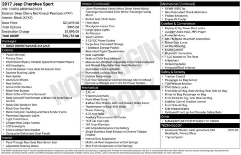 Red 2017 Jeep Cherokee Sport for sale in Tulsa, OK