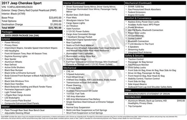 Red 2017 Jeep Cherokee Sport for sale in Tulsa, OK