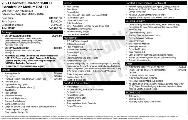 Blue 2021 Chevrolet Silverado 1500 LT for sale in Tulsa, OK