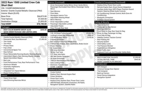 Gray 2022 Ram 1500 Limited for sale in Tulsa, OK