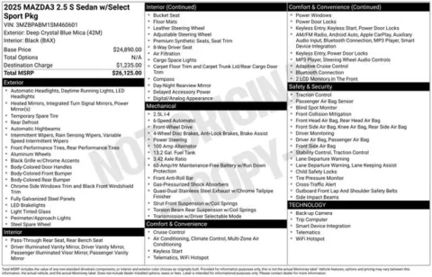 Another view of 2025 Mazda Mazda3 2.5 S Select Sport for sale in Tulsa, OK at Jim Norton T-Town Chevrolet