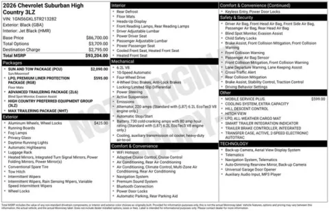 Photos of 2026 Chevrolet Suburban High Country for sale in Tulsa, OK at Jim Norton T-Town Chevrolet