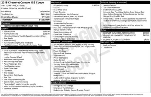 Silver 2018 Chevrolet Camaro SS for sale in Tulsa, OK