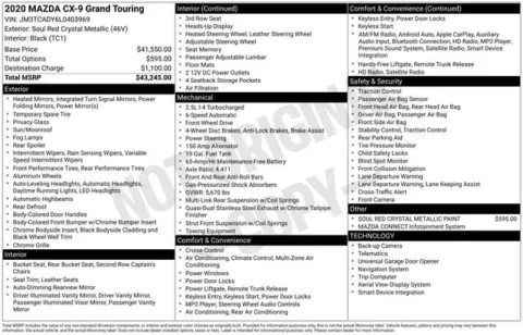 Another view of 2020 Mazda CX-9 Grand Touring for sale in Tulsa, OK at Jim Norton T-Town Chevrolet