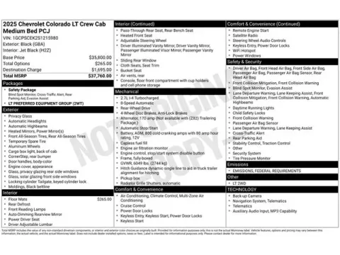 Photos of 2025 Chevrolet Colorado LT for sale in Tulsa, OK at Jim Norton T-Town Chevrolet