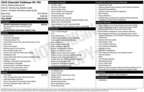 Photos of 2025 Chevrolet TrailBlazer RS for sale in Tulsa, OK at Jim Norton T-Town Chevrolet