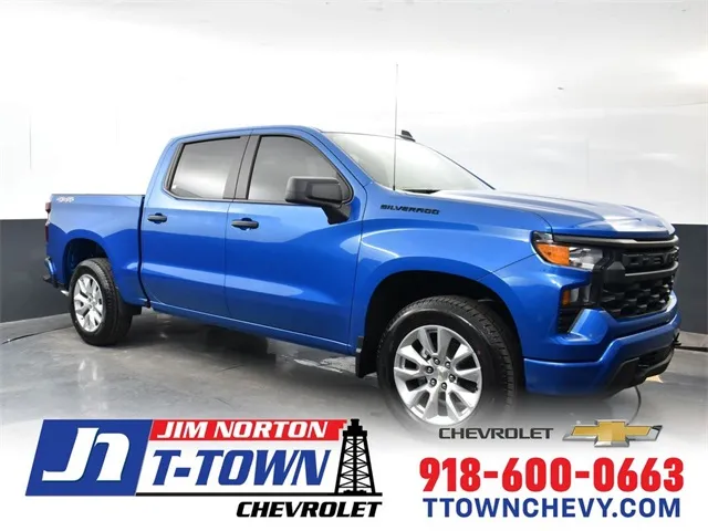 Blue 2024 Chevrolet Silverado 1500 Custom for sale in Tulsa, OK