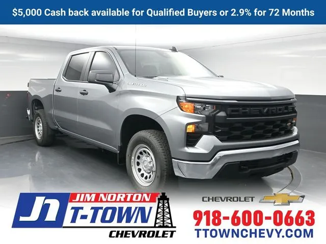 Gray 2025 Chevrolet Silverado 1500 WT for sale in Tulsa, OK